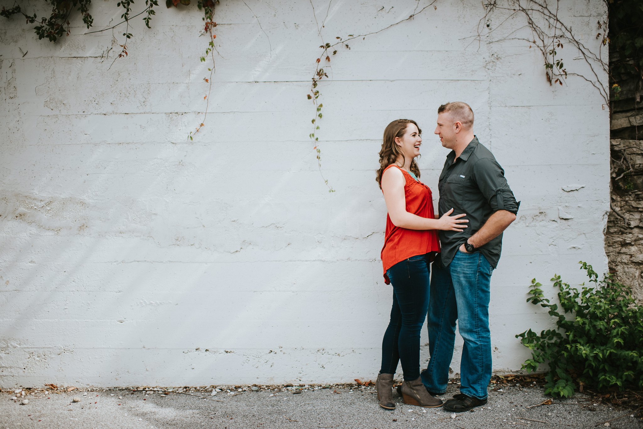Colorful Late Summer Downtown Alton Engagement Session