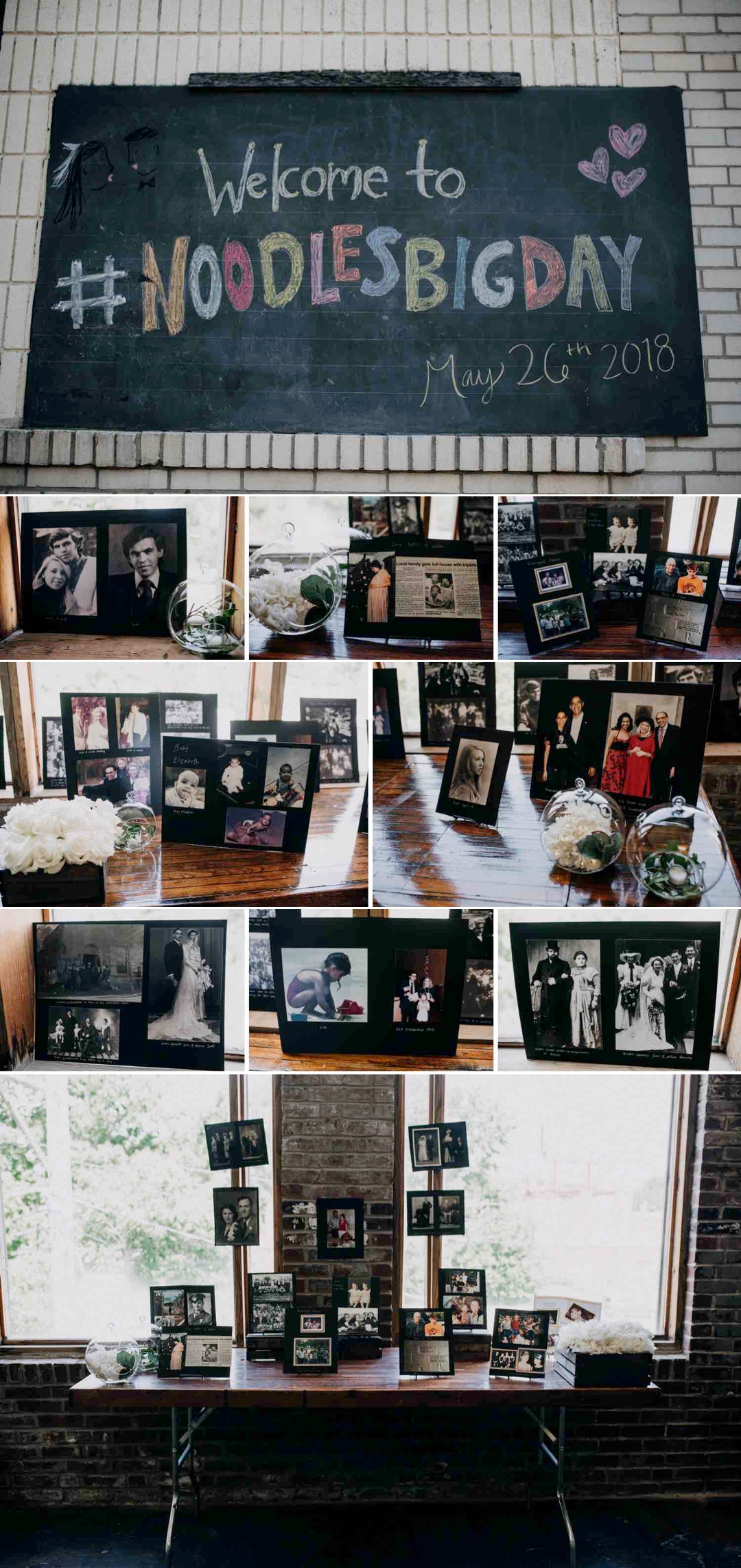 A collage of images of wedding details at Jefferson Underground